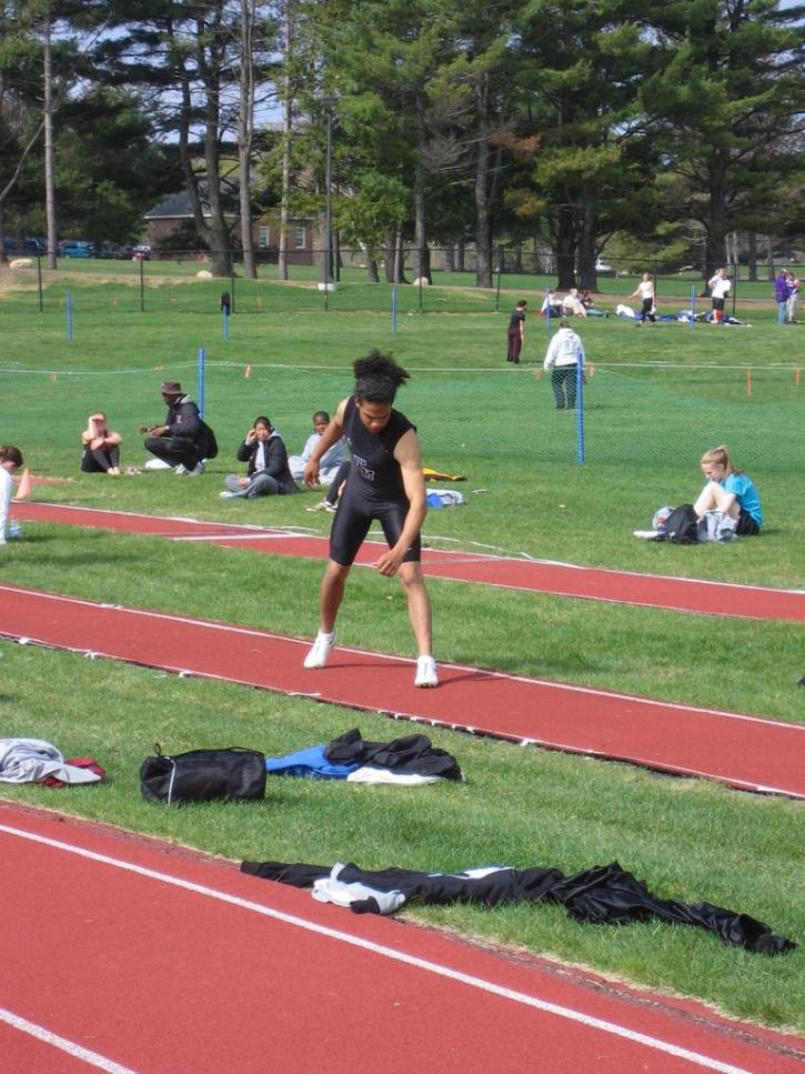 Nate Scott readies himself for an attempt in the long jump