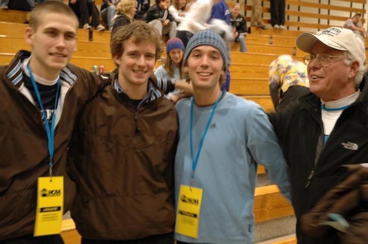 Nate Brigham, Brian McNamara, Peter Bromka, and Coach Putnam at the awards ceremony.  

 We'll miss you Bromka.