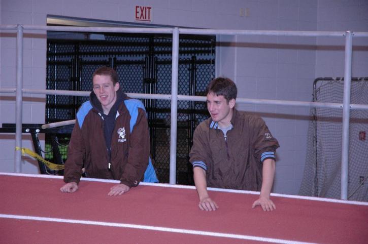 David Bach and Alex Bloom cheering on the competitors