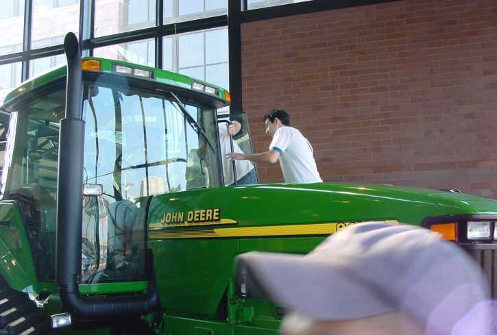 don on a huge tractor