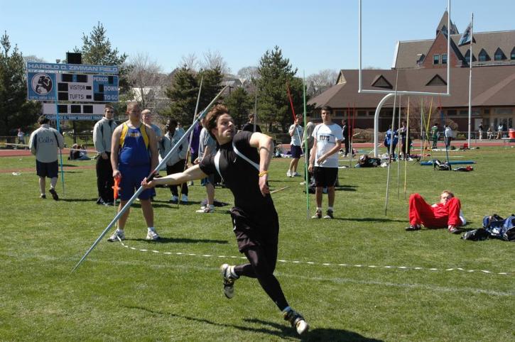 Tim Bassell prepares to throw the Javelin