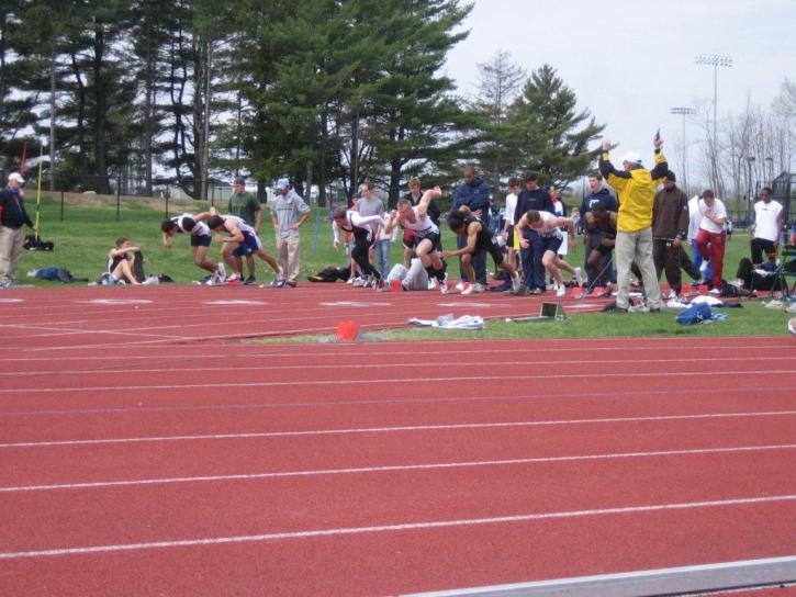 Nate Scott explodes out of the blocks in the 110HH