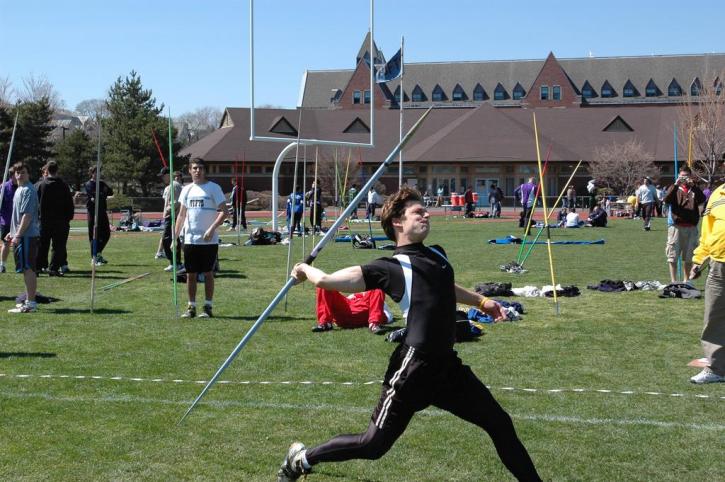 Tim Bassell competes in the Javelin