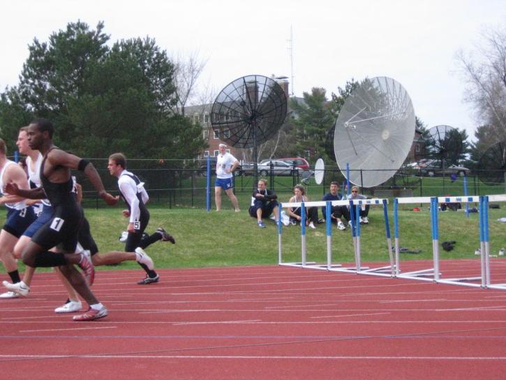 Jamil Ludd in the 110 Hurdles Prelims