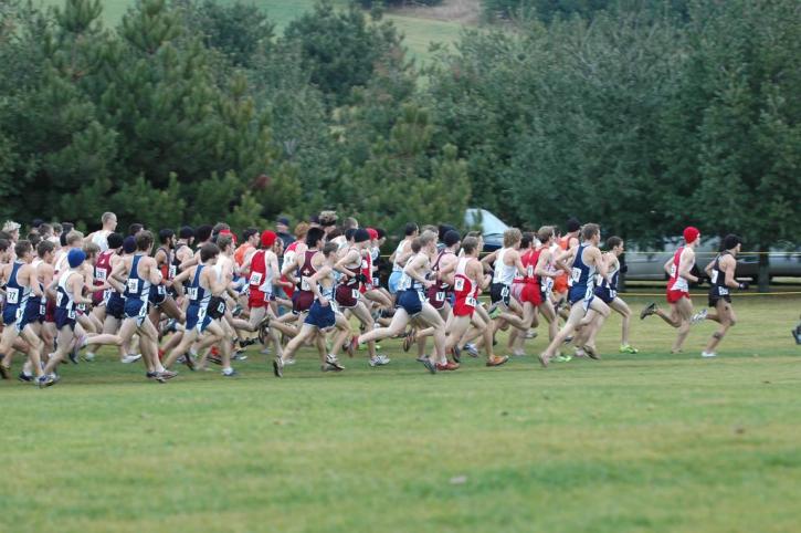 Still heading up the opening hill