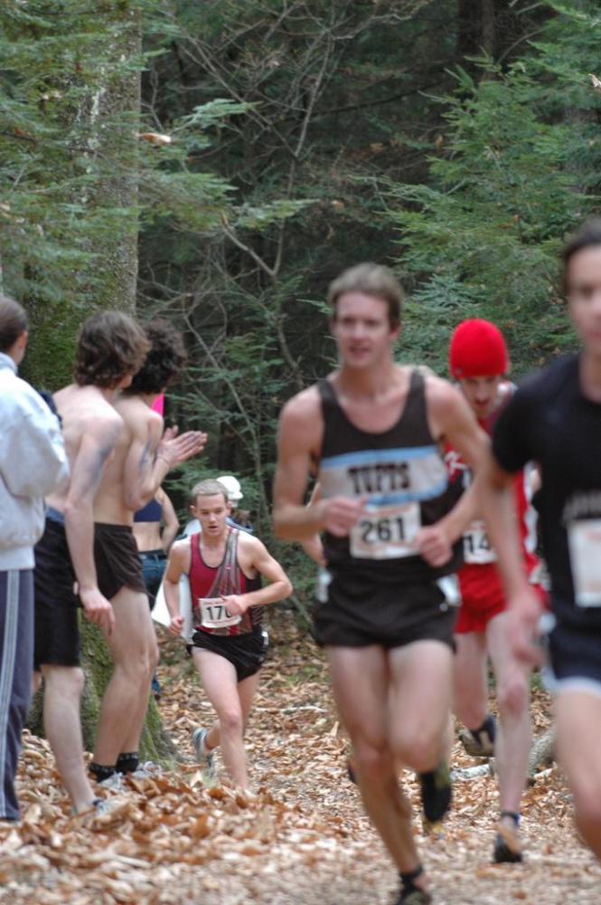 Brian MacNamara on the trail with the Crazies in the background.