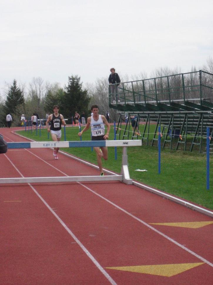 Josh Kennedy prepares to go over a hurdle in the steeplechase