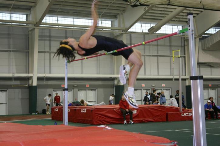 Evan Blaser high jumping