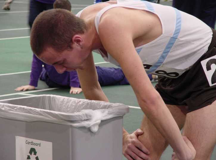 lamoureux resting after his race