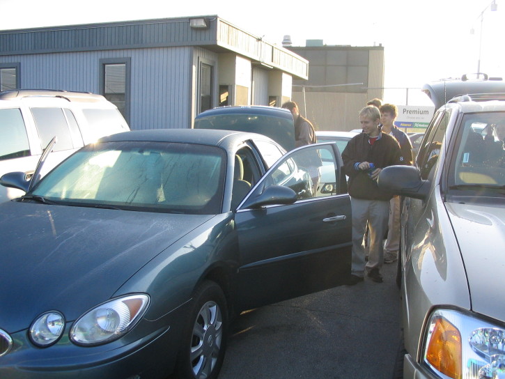 Ethan McNeish Doran picking a car at Jim Drews