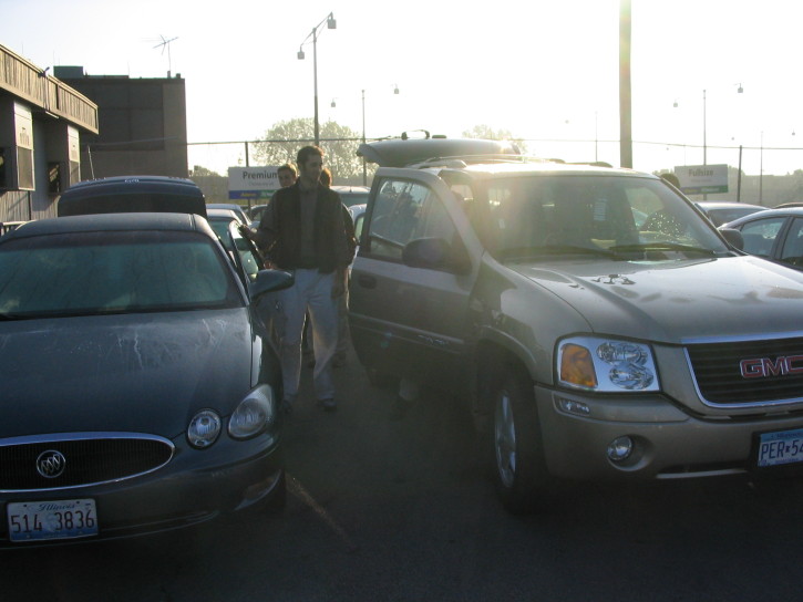 Ethan Checking out his hot new ride.