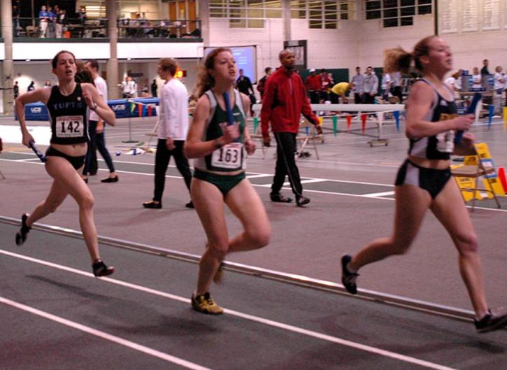 Katy O'Brien finishes the 1200 leg of the DMR.