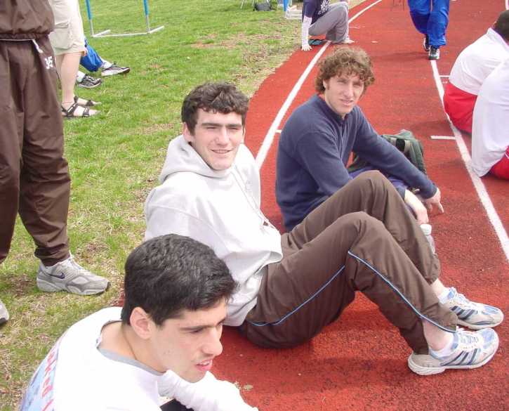 the pole vaulting crew watching the steeple