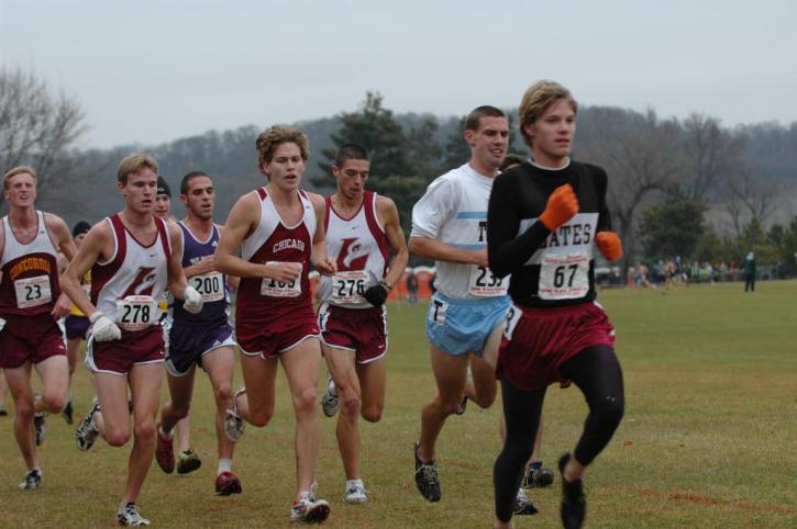 Matt Fortin fighting around the turn while trying to catch McNamara