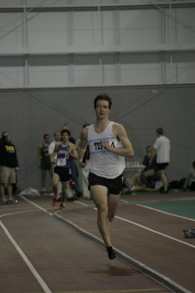 Brian McNamara runs alone in the 1600 meter anchor leg of the DMR