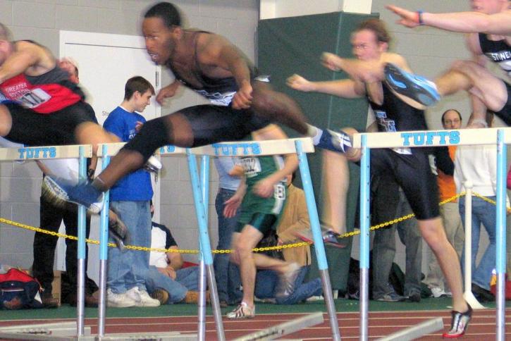 Jamill Ludd, early in the 55 Hurdles