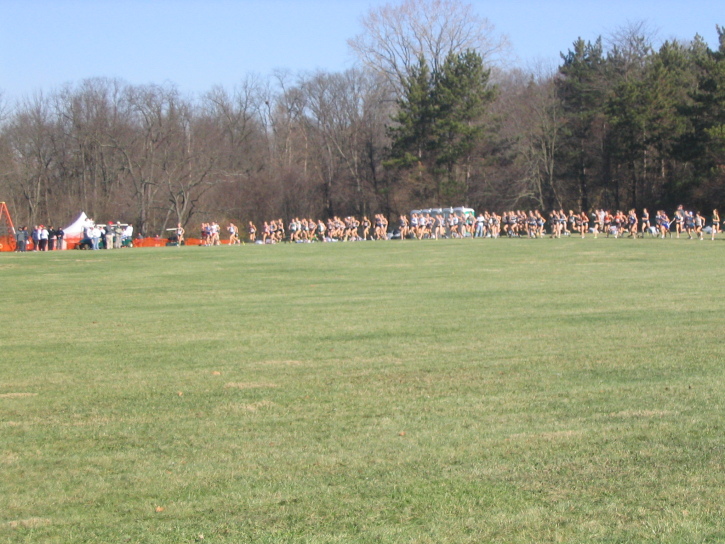 Start of the womens NCAA D3 XC Championship race