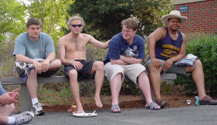 4 guys on a bench (mcpherson smith martin waltrous)