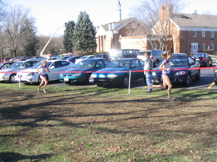 Michelle Rorke and another Williams runner nearing the finish