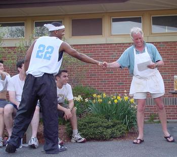 linton shaking hands with connie