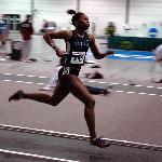 Jillian Warner looks focused in the 4x400 trials.