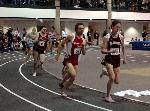 David Bridgewater of Keene State makes a move in the 1500.