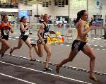 Sarah Crispin runs in the pack in the 800 trials.